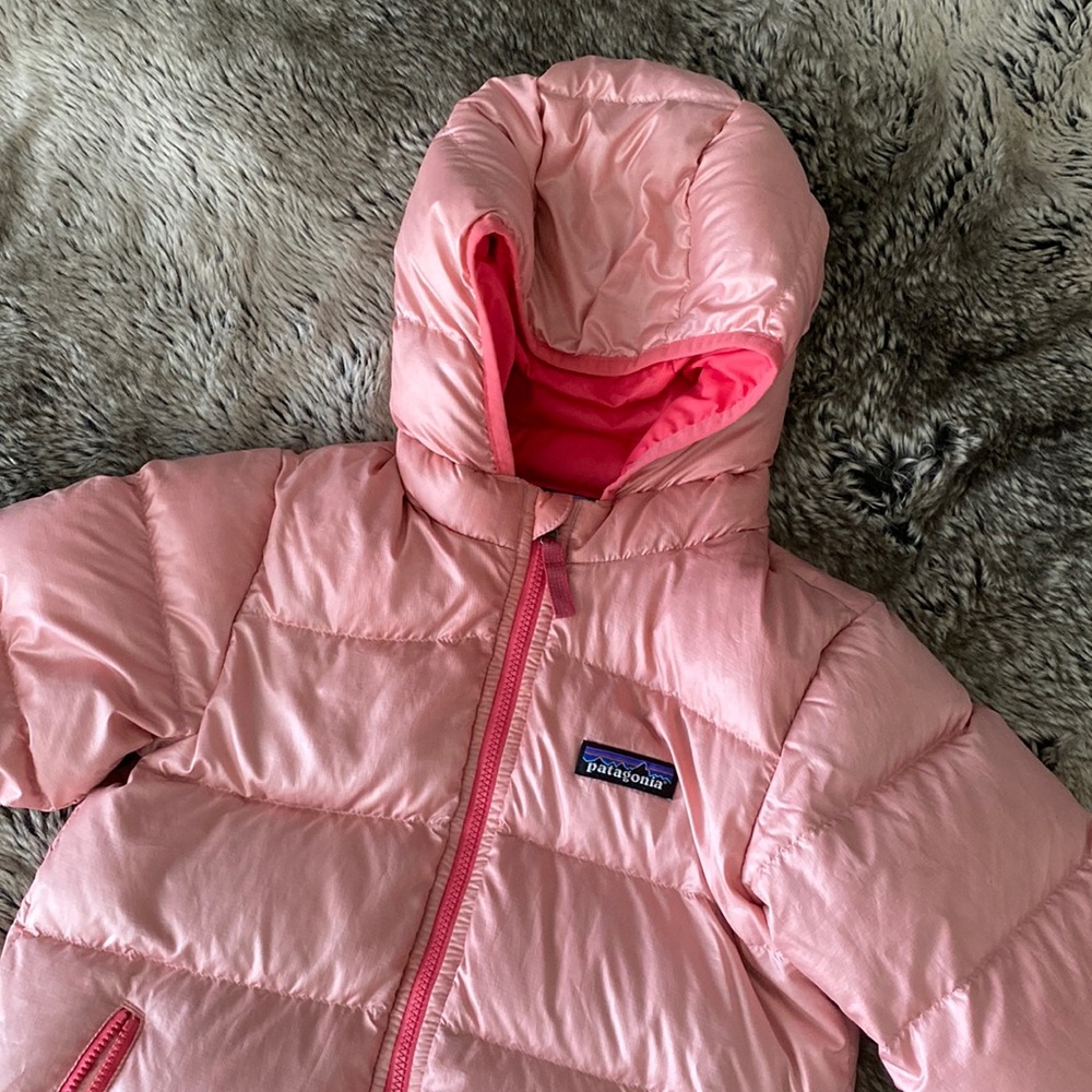 PATAGONIA hi loft down puffer coat pink 4T toddler hoody
